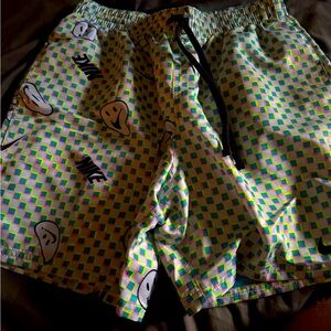 Nike Blue and Multicolor Patterned Shorts